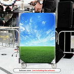 1-Piece Blue Sky Green Field Nature Scenic Landscape  Suitcase Luggage Cover, Stretch Protective Sleeve