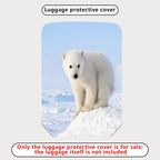 1-Piece Cute Polar Bear Snow Winter Nature Animal White  Suitcase Luggage Cover, Stretch Protective Sleeve