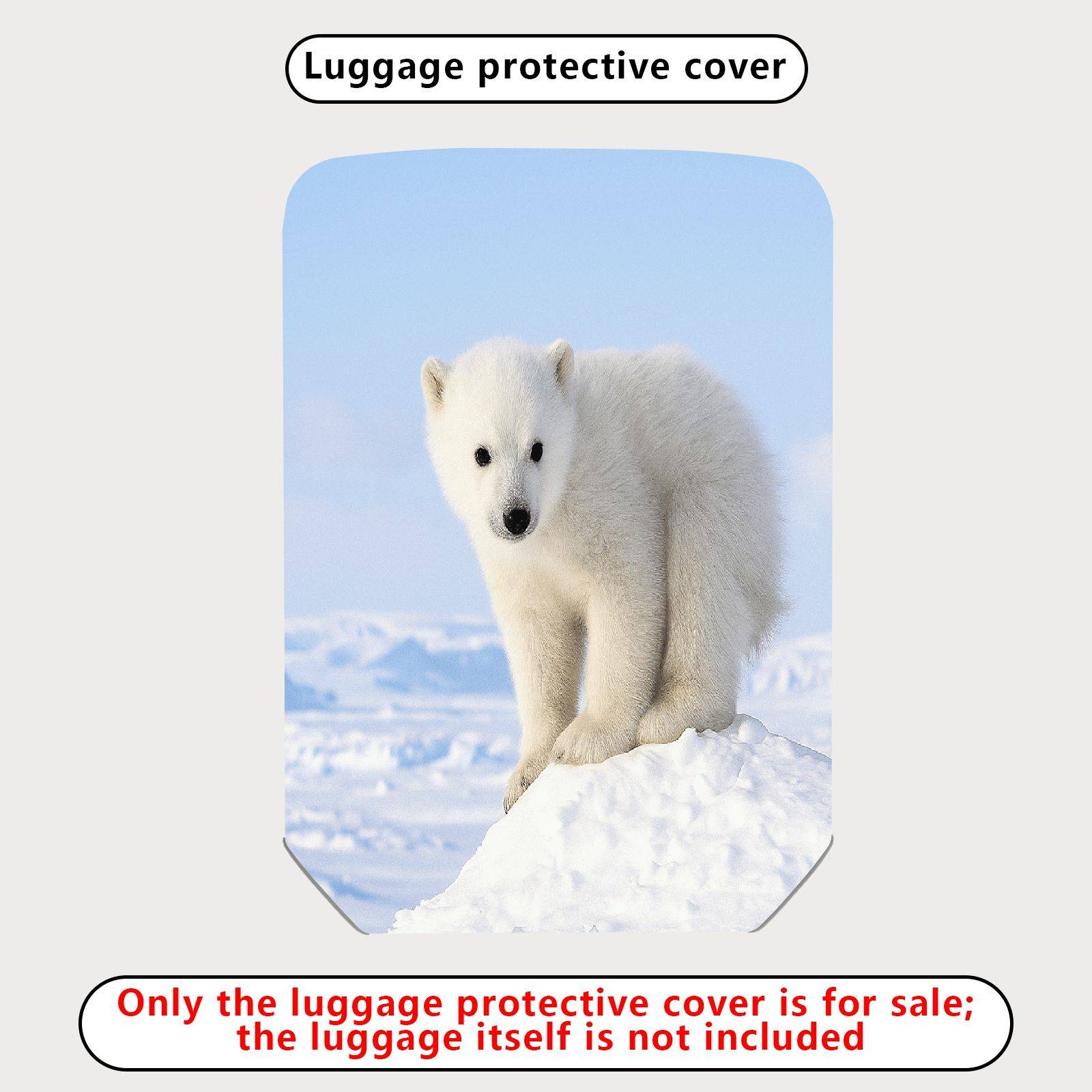 1-Piece Cute Polar Bear Snow Winter Nature Animal White  Suitcase Luggage Cover, Stretch Protective Sleeve