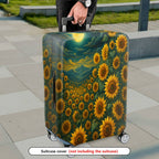 1-Piece Sunflower Night Mountain Landscape Luggage  Suitcase Luggage Cover, Stretch Protective Sleeve