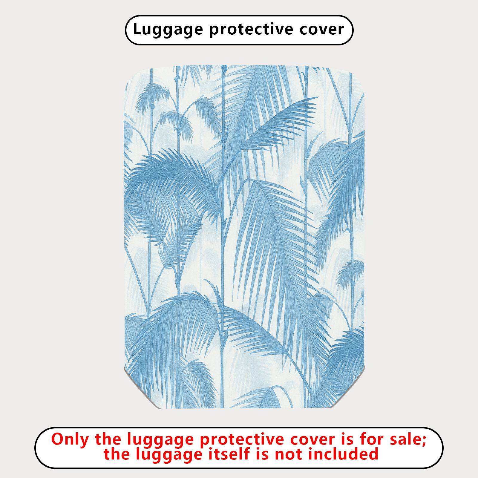 1-Piece Blue Palm Tree Tropical Nature Landscape Artistic Pattern  Suitcase Luggage Cover, Stretch Protective Sleeve