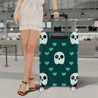 1-Piece Ghost Heart Love Cute Fun Green  Suitcase Luggage Cover, Stretch Protective Sleeve
