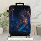 1-Piece Galaxy Dragon Fantasy Mythical Cosmic Starry  Suitcase Luggage Cover, Stretch Protective Sleeve