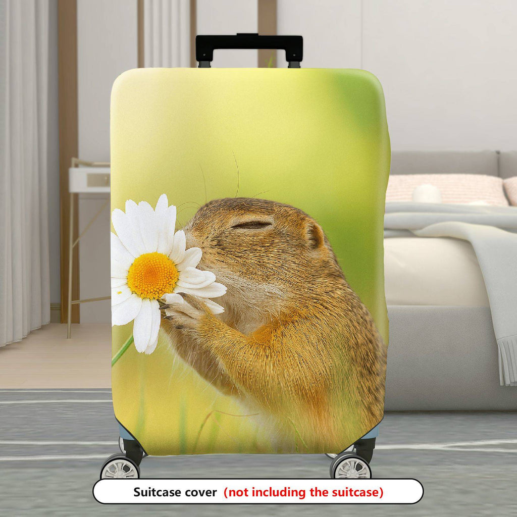 1-Piece Cute Animal Flower Nature Spring Travel  Suitcase Luggage Cover, Stretch Protective Sleeve