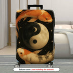 1-Piece Koi Fish Yin Yang Cosmic Starry Artistic  Suitcase Luggage Cover, Stretch Protective Sleeve