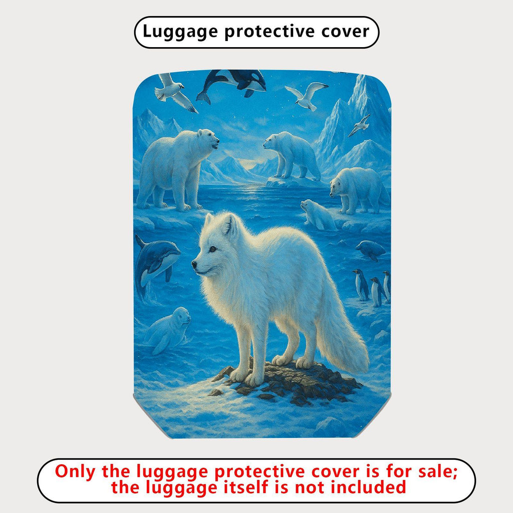 1-Piece Arctic Animals Ocean Landscape Wildlife Icebergs Winter  Suitcase Luggage Cover, Stretch Protective Sleeve