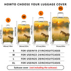 1-Piece Sunrise Horse Nature Landscape Scenery Mist  Suitcase Luggage Cover, Stretch Protective Sleeve