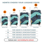 1-Piece Cat Starry Night Moon Galaxy Cosmic  Suitcase Luggage Cover, Stretch Protective Sleeve