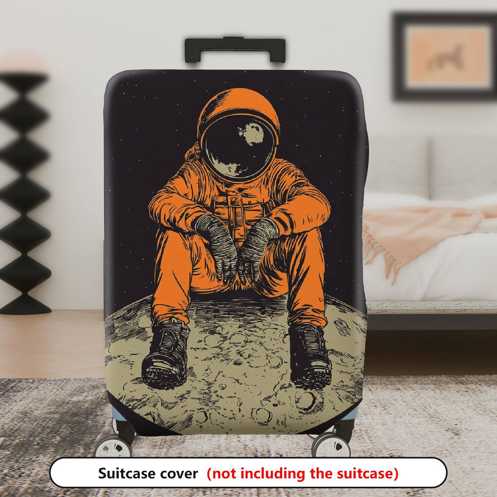 1-Piece Astronaut Moon Space Universe Traveler  Suitcase Luggage Cover, Stretch Protective Sleeve