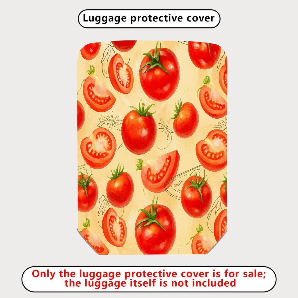 1-Piece Tomato Pattern Bright Red Juicy Fresh Artistic  Suitcase Luggage Cover, Stretch Protective Sleeve