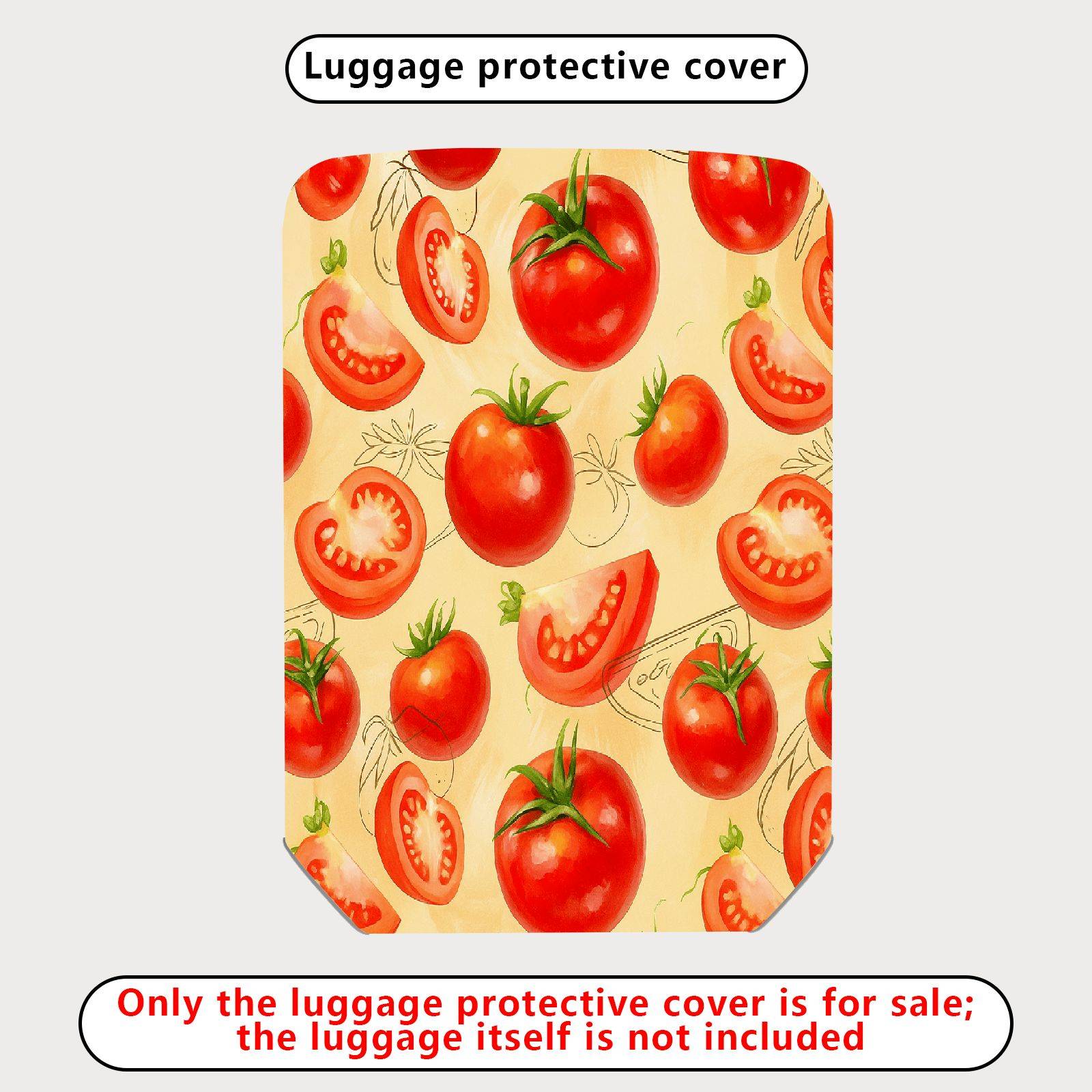 1-Piece Tomato Pattern Bright Red Juicy Fresh Artistic  Suitcase Luggage Cover, Stretch Protective Sleeve
