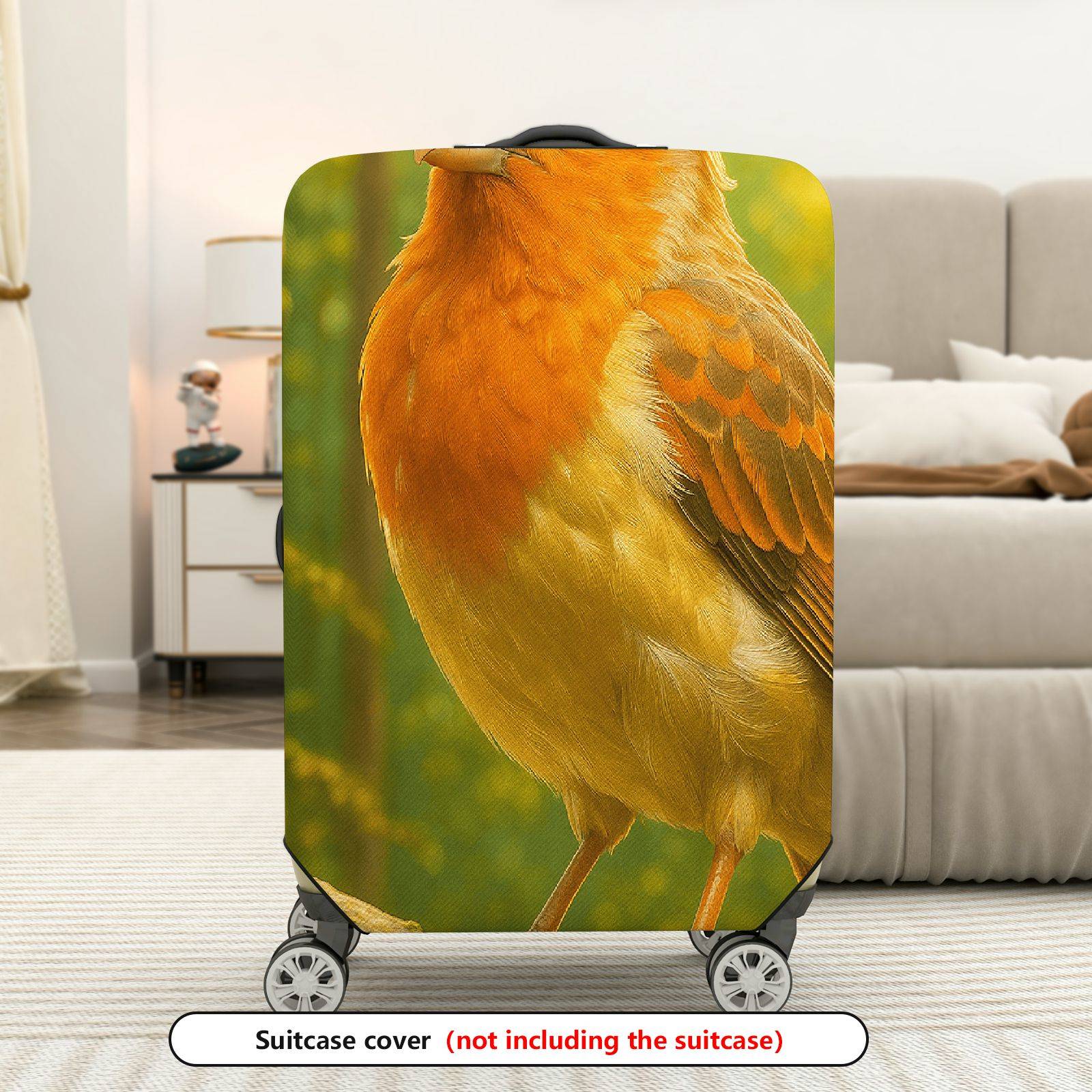 1-Piece Bird Nature Forest Art Cute Animal Wildlife  Suitcase Luggage Cover, Stretch Protective Sleeve
