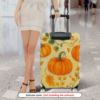 1-Piece Pumpkin Autumn Leaves Harvest Thanksgiving Holiday  Suitcase Luggage Cover, Stretch Protective Sleeve