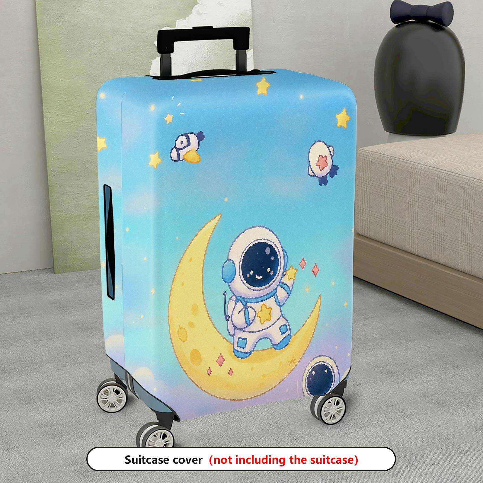 1-Piece Astronaut Moon Star Galaxy  Suitcase Luggage Cover, Stretch Protective Sleeve