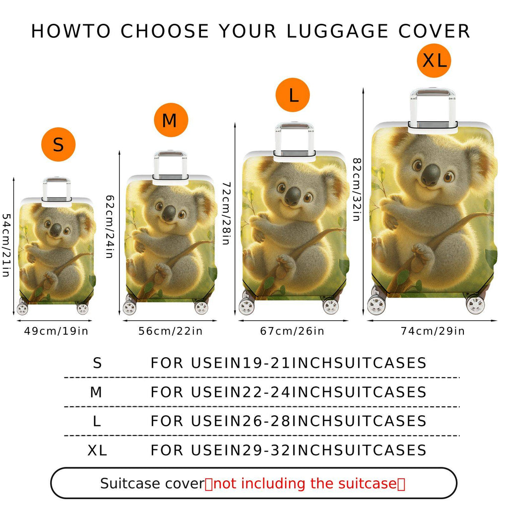 1-Piece Cute Koala Tree Forest Nature  Suitcase Luggage Cover, Stretch Protective Sleeve