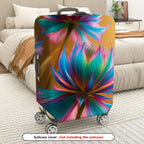 1-Piece Colorful Floral Abstract Artistic Vibrant Bloom  Suitcase Luggage Cover, Stretch Protective Sleeve