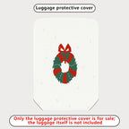 1-Piece Christmas Wreath Bow Snowflakes Holiday  Suitcase Luggage Cover, Stretch Protective Sleeve
