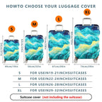 1-Piece Cosmic Ocean Wave Galaxy Starry Night  Suitcase Luggage Cover, Stretch Protective Sleeve