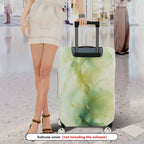 1-Piece Abstract Fluid Green Gold Artistic Elegant Chic  Suitcase Luggage Cover, Stretch Protective Sleeve