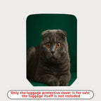 1-Piece Cute Cat Green Furry Animal Stylish  Suitcase Luggage Cover, Stretch Protective Sleeve