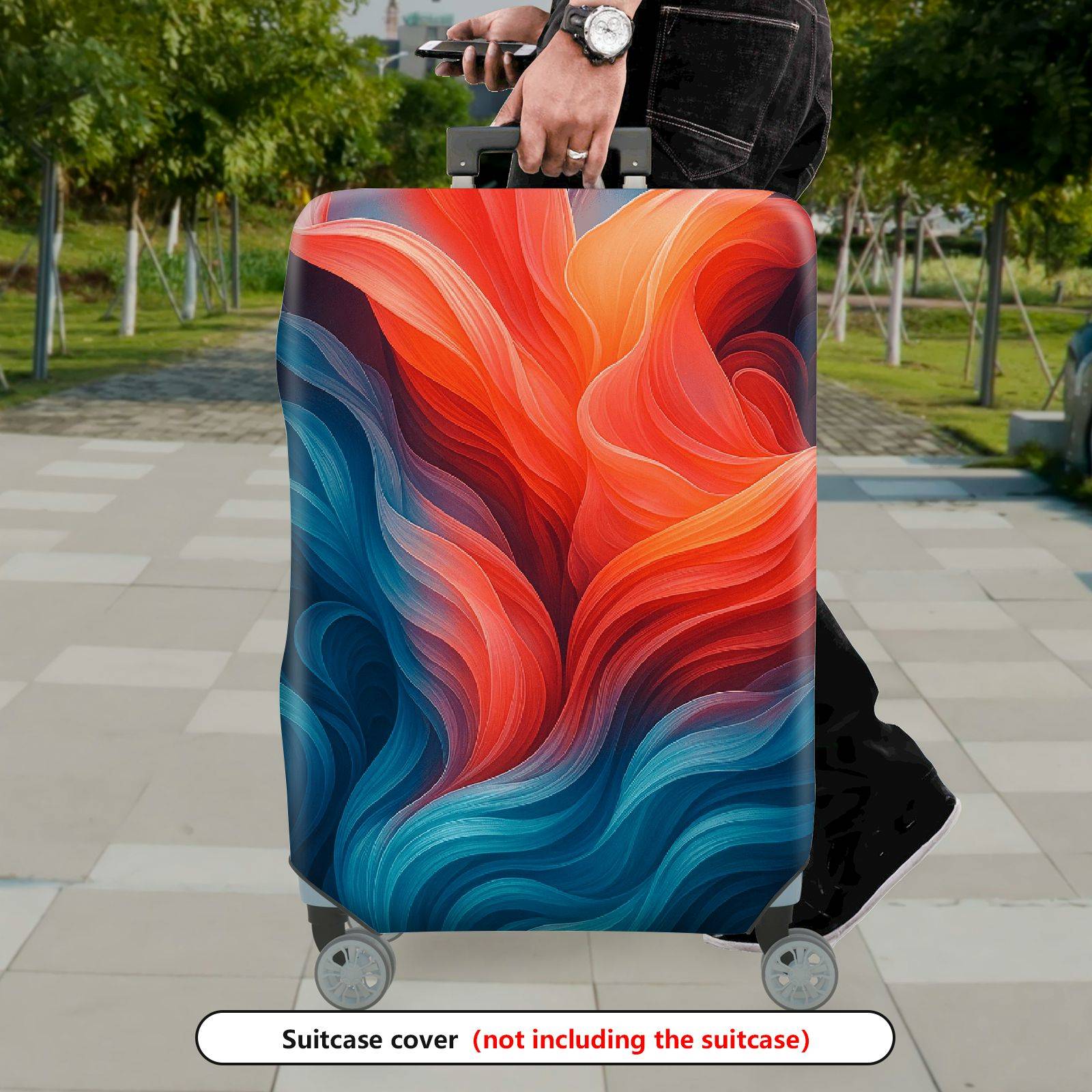 1-Piece Abstract Vibrant Colorful Artistic Modern Stylish  Suitcase Luggage Cover, Stretch Protective Sleeve