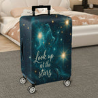 1-Piece Starry Night Cosmic Universe Inspirational Quote  Suitcase Luggage Cover, Stretch Protective Sleeve