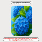 1-Piece Blue Floral Green Leaf Nature Hydrangea Elegant  Suitcase Luggage Cover, Stretch Protective Sleeve