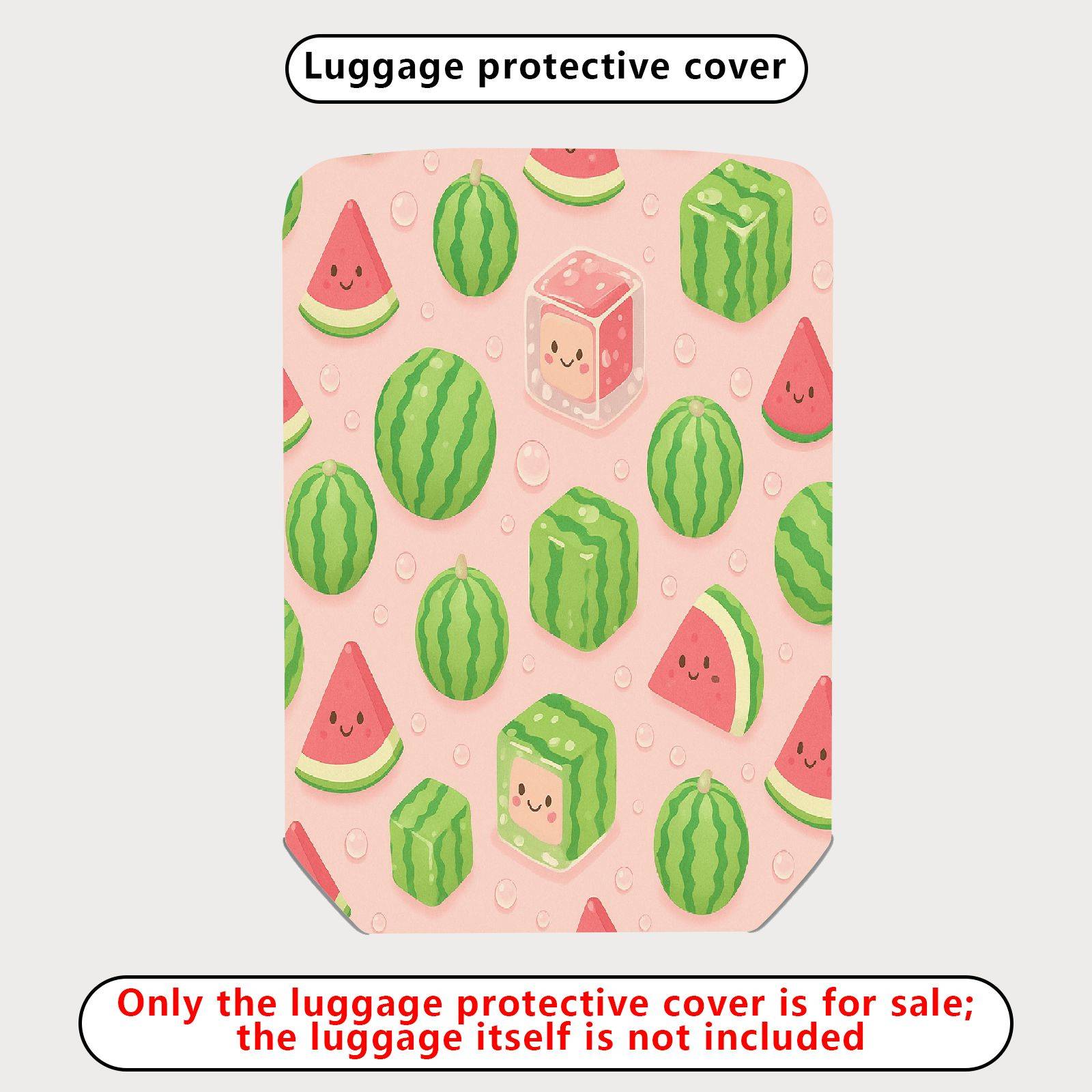 1-Piece Cute Watermelon Pink Fun Cheerful Playful  Suitcase Luggage Cover, Stretch Protective Sleeve