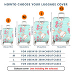 1-Piece Cute Bunny Pink Bow Love Stripes  Suitcase Luggage Cover, Stretch Protective Sleeve