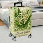 1-Piece Floral Blossom Green Nature Botanical Inspirational Quote  Suitcase Luggage Cover, Stretch Protective Sleeve
