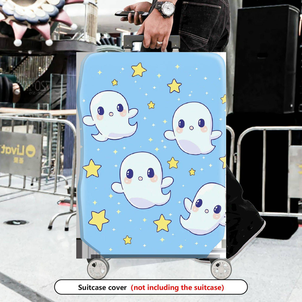 1-Piece Cute  Ghost Starry Sky Blue  Suitcase Luggage Cover, Stretch Protective Sleeve
