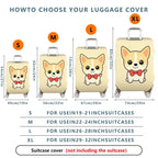 1-Piece Cute Corgi  Dog Red Bowtie Animal  Suitcase Luggage Cover, Stretch Protective Sleeve