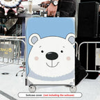 1-Piece Polar Bear Blue Cute Fun Travel Luggage  Suitcase Luggage Cover, Stretch Protective Sleeve