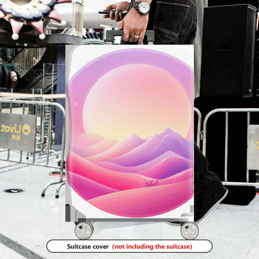 1-Piece Sunrise Mountain Landscape Pastel Scenic Artistic Colorful  Suitcase Luggage Cover, Stretch Protective Sleeve