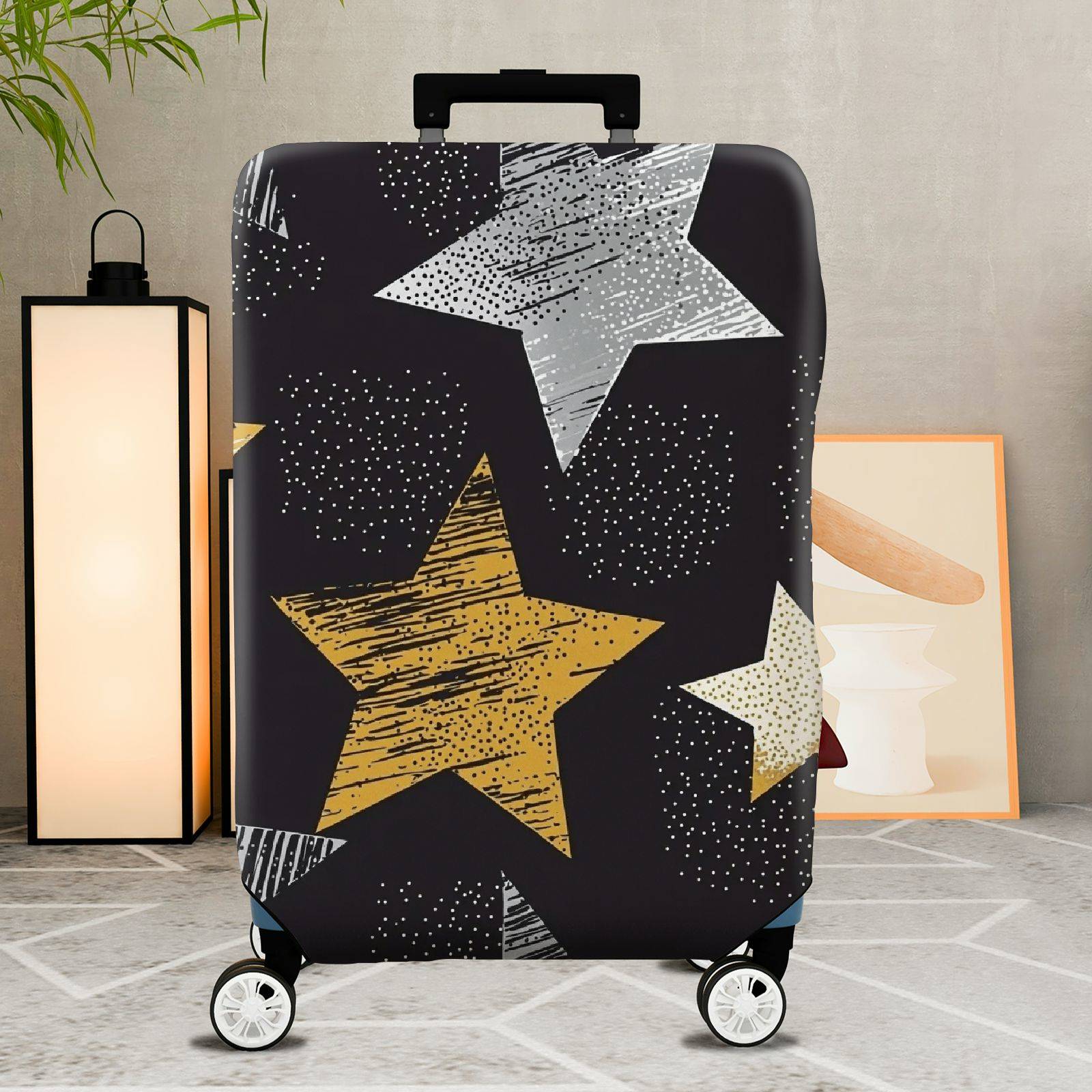 1-Piece Starry Night Celestial Cosmic Galaxy Stellar  Suitcase Luggage Cover, Stretch Protective Sleeve