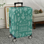 1-Piece Snowflakes Christmas Winter Holiday Festive  Suitcase Luggage Cover, Stretch Protective Sleeve