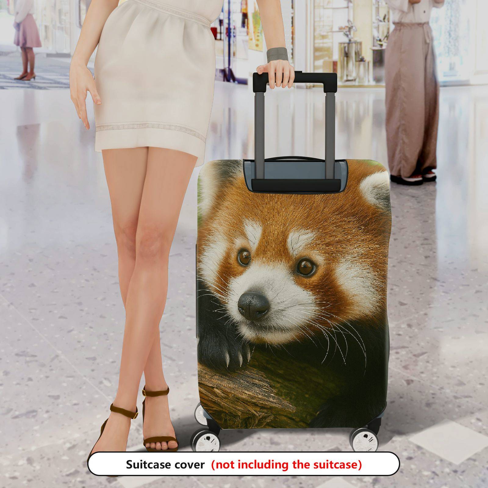 1-Piece Woodland Animal Red Panda Cute Nature Wildlife Forest  Suitcase Luggage Cover, Stretch Protective Sleeve