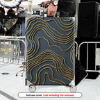 1-Piece Abstract Gold Line Geometric Modern Art  Suitcase Luggage Cover, Stretch Protective Sleeve