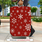 1-Piece Red White Snowflake Christmas Holiday Winter Pattern  Suitcase Luggage Cover, Stretch Protective Sleeve