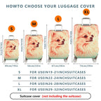 1-Piece Cute Fluffy Pomeranian Pet Dog Animal  Suitcase Luggage Cover, Stretch Protective Sleeve