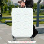 1-Piece Abstract Geometric  Green Scallop Pattern  Suitcase Luggage Cover, Stretch Protective Sleeve