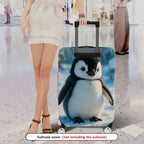 1-Piece Cute Adorable Penguin Winter Snow Animal  Suitcase Luggage Cover, Stretch Protective Sleeve