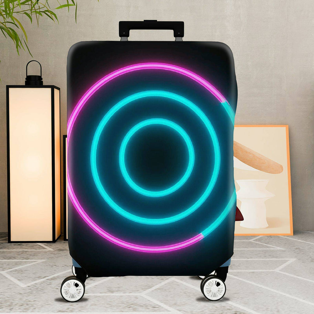 1-Piece Geometric Circle Modern Stylish Vivid  Suitcase Luggage Cover, Stretch Protective Sleeve