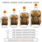 1-Piece Animal Rustic Nature Wildlife Buffalo  Suitcase Luggage Cover, Stretch Protective Sleeve