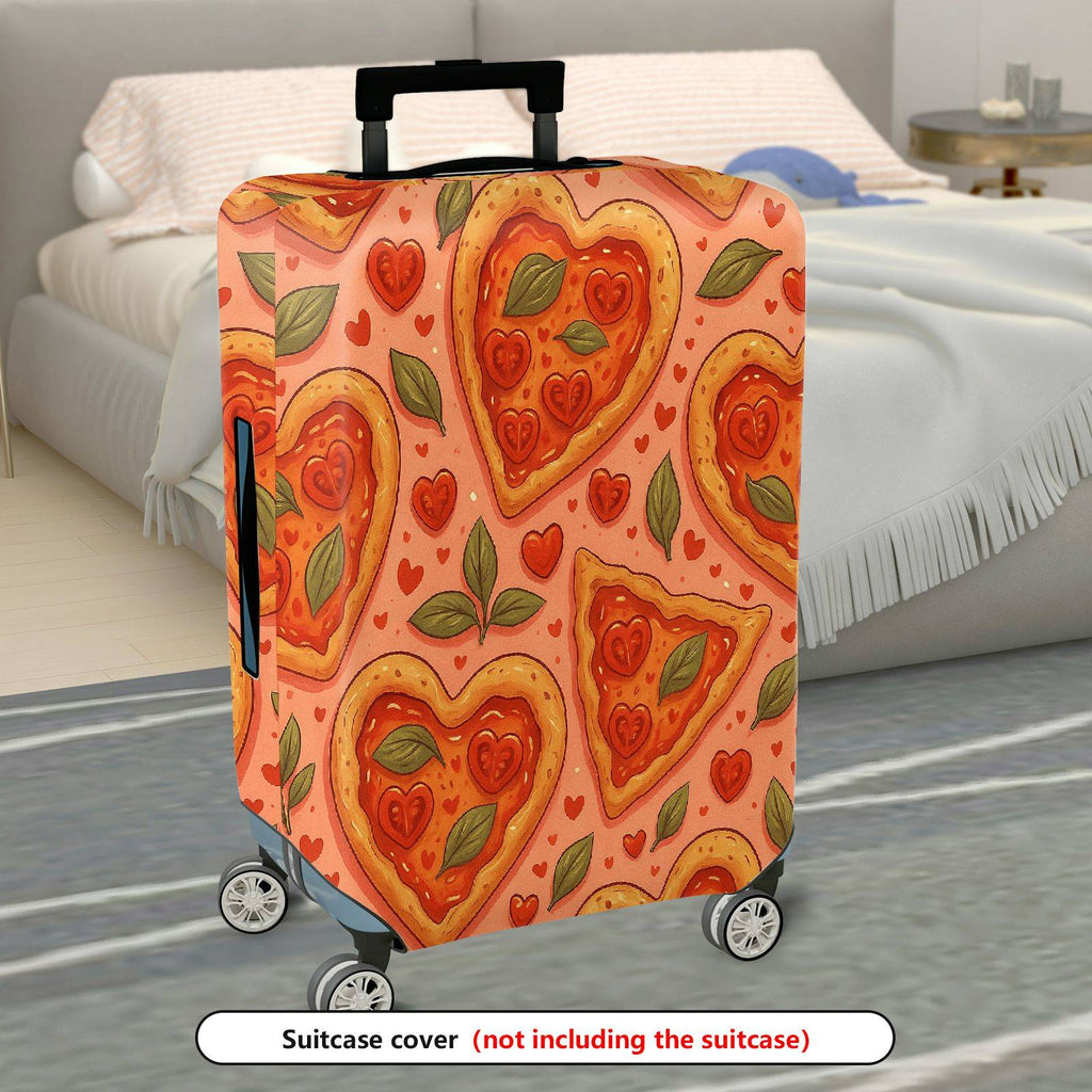 1-Piece Heart Pizza Love Romantic Cute Valentine  Suitcase Luggage Cover, Stretch Protective Sleeve