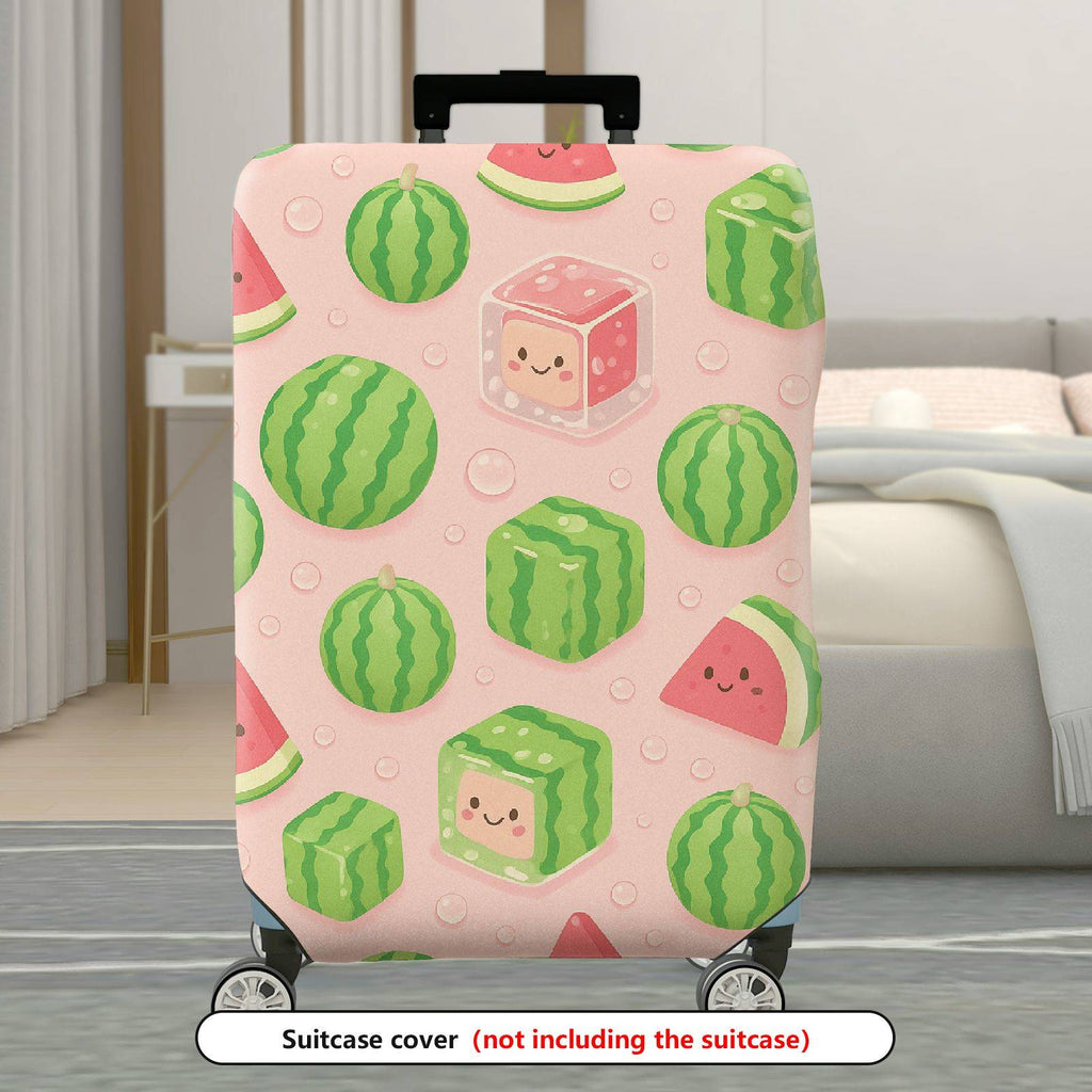1-Piece Cute Watermelon Pink Fun Cheerful Playful  Suitcase Luggage Cover, Stretch Protective Sleeve