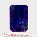 1-Piece Purple Floral Starry Night Artistic Fantasy  Suitcase Luggage Cover, Stretch Protective Sleeve