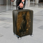 1-Piece Vintage Artistic Cat Floral Mysterious Luxurious  Suitcase Luggage Cover, Stretch Protective Sleeve