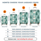 1-Piece Christmas Snowman Pine Tree Winter Holiday  Suitcase Luggage Cover, Stretch Protective Sleeve