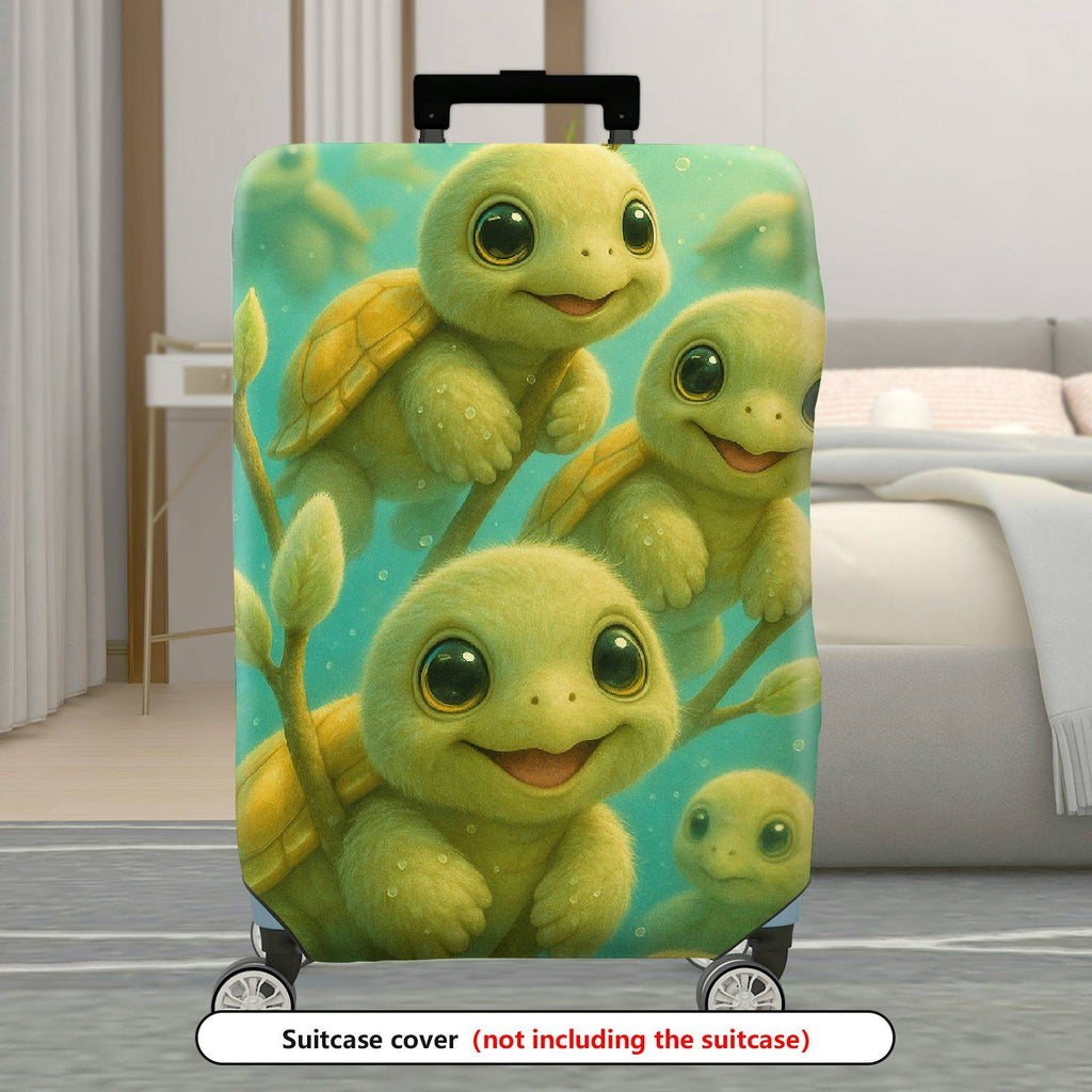 1-Piece Leaf Green Nature Floral Abstract  Suitcase Luggage Cover, Stretch Protective Sleeve